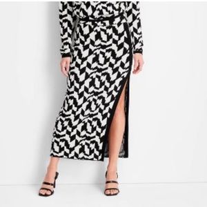 Future Collective Kahlana Barfield Wrap Knit Midi Skirt
